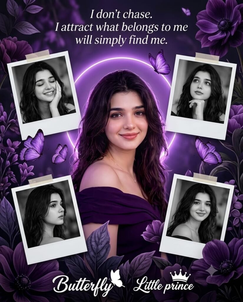 girl purple colour photo grid